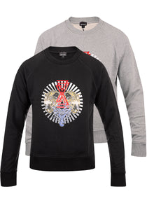 Just Cavalli Herren Pullover | Sweatshirt mit gesticktem Front-Logo | S01GU0045
