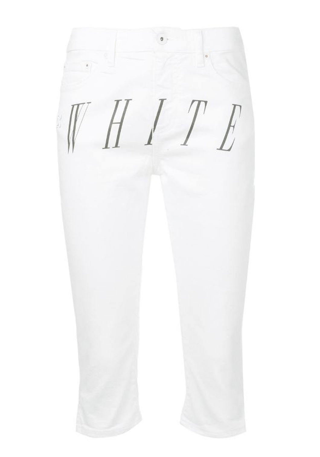 Off White Damen Hose | Pants White Cropped Capri Pants | OWYA009S197130460110