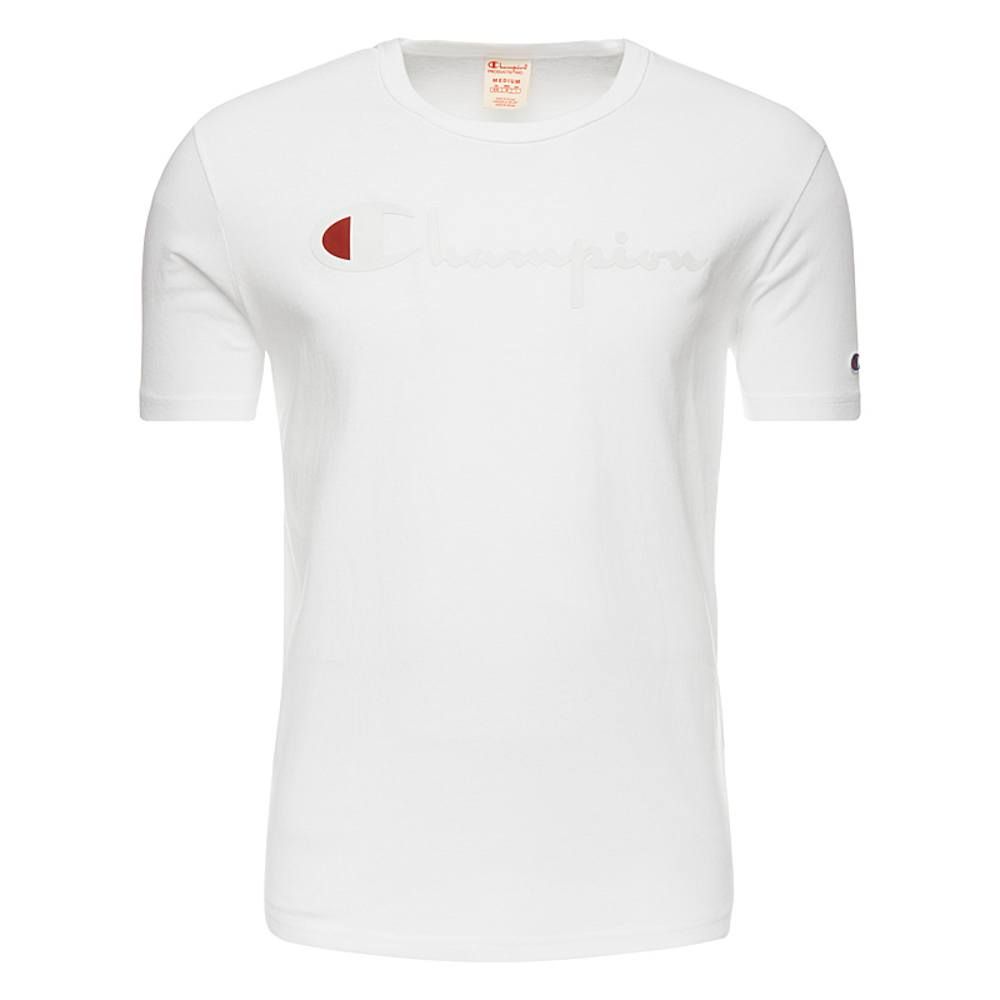 Champion Herren Shirt | Shirt mit Champion Print & Weichem Baumwollmaterial - 213293 WW00 1WHT