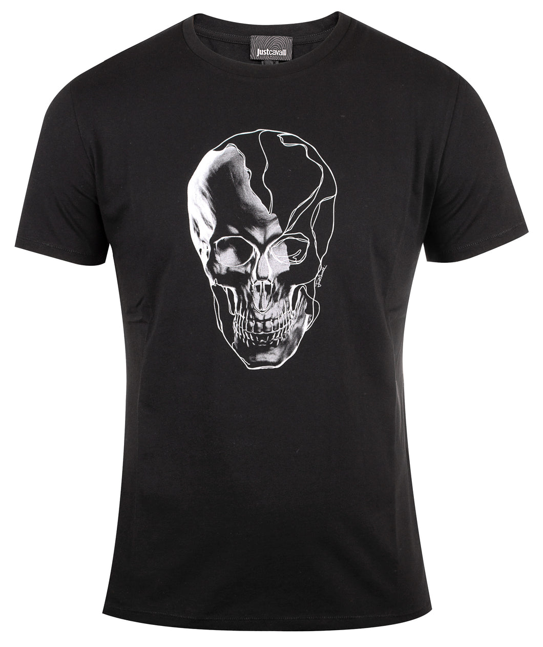 Just Cavalli Herren T-Shirt | Shirt mit Skull-Front-Print | S03GC0529