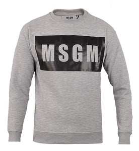 MSGM Herren Sweatshirt | Pullover Scoop Neck BOX Logo | 2440MM68