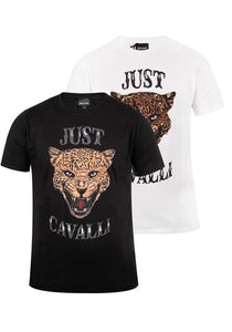 Just Cavalli Herren T-Shirt | Shirt mit Animal- und Just Cavalli Print | S01GC0419