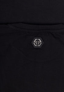 Philipp Plein Herren T-Shirt | Frontapplikation & Nackenemblem  | SOMETHING BLACK