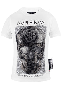 Philipp Plein Herren T-Shirt | S19 CMTK3096 PJY002N  | NECK SKULL
