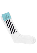 Lade das Bild in den Galerie-Viewer, Off White Unisex Socken | Stickerei &amp; Weiches Baumwollmaterial | Striped Socks

