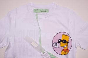 Off-White Herren T-Shirt | T-Shirt mit Bart Simpson Front- & Back-Prints