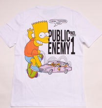 Lade das Bild in den Galerie-Viewer, Off-White Herren T-Shirt | T-Shirt mit Bart Simpson Front- &amp; Back-Prints
