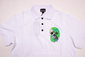 Just Cavalli Herren Poloshirt | Polohemd mit Skull-Print | S03GL0028