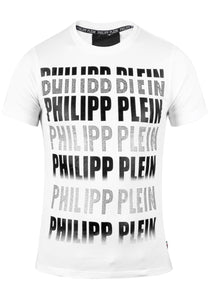 Philipp Plein Herren T-Shirt | Strassapplikation & Nackenemblem | SLOGAN