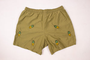 Bain de Mer Shorts Herren | Badehose mit Pineapple-Skull-Stickerei