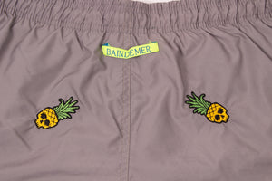 Bain de Mer Shorts Herren | Badehose mit Pineapple-Skull-Stickerei