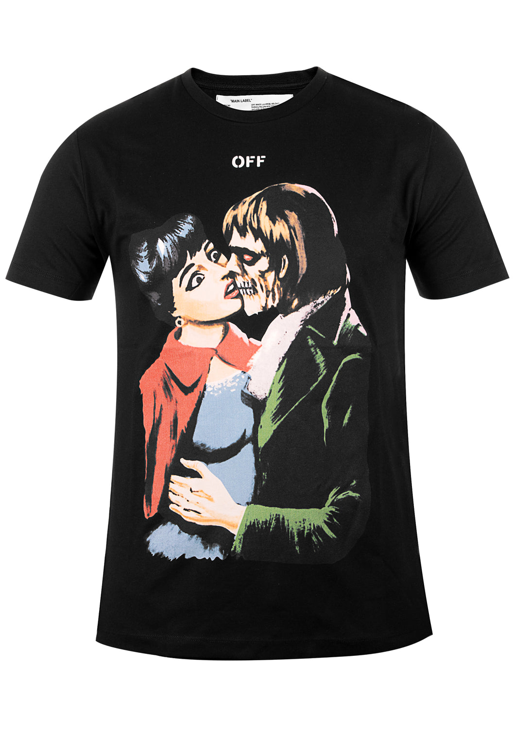 Off White Herren T-Shirt | Desiger Style ID: OMAA027R191850031088 & Front- und Backprint | Black Kiss