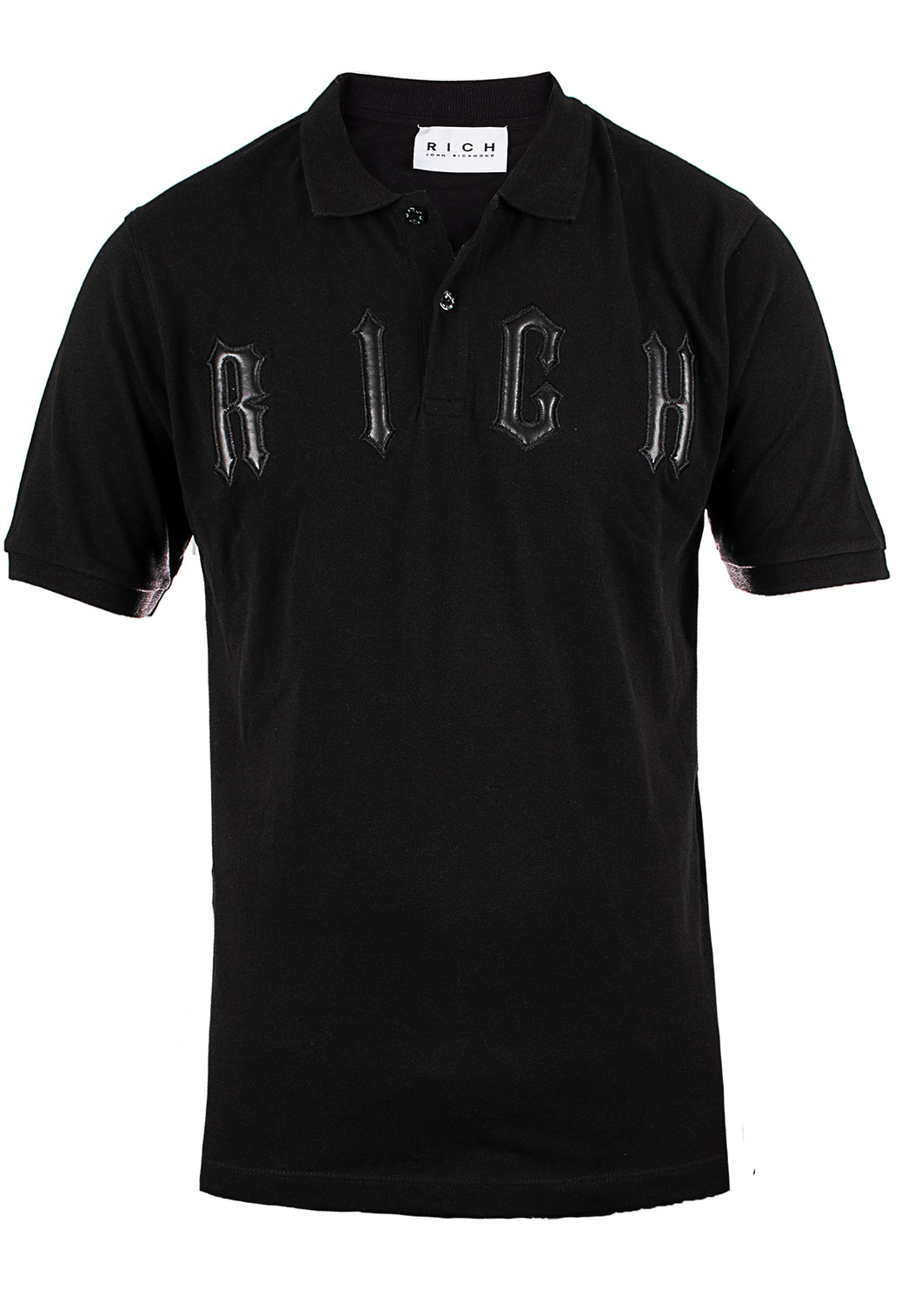John Richmond Herren Poloshirt | Front-Logo in Leder-Design & Hochwertiges Baumwollmaterial | Big Logo
