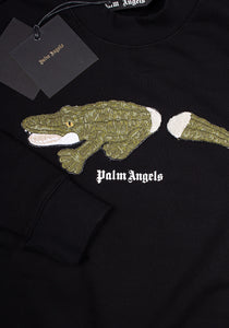 Palm Angels Herren Sweatshirt | Gestickte Front-Applikation & Made in Portugal | Croco