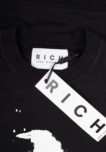 John Richmond Herren Sweatshirt | Strass-Applikation & Hochwertiges Baumwollmaterial | Raven