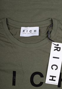 John Richmond Herren T-Shirt | Strass-Applikation & Hochwertiges Baumwollmaterial | Shattered