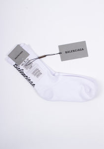 Balenciaga Unisex Socks | Markenlogo Gestickt | Typo Tennis Socks
