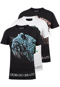 Giorgio Brato Herren T-Shirt | Aufwendige Front Applikation | Fearless
