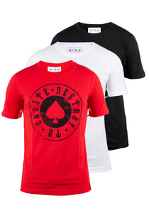John Richmond Herren T-Shirt | Stempel-Logo & Gummierte Logo-Applikation im Nacken | Stamp Logo