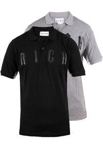 John Richmond Herren Poloshirt | Front-Logo in Leder-Design & Hochwertiges Baumwollmaterial | Big Logo
