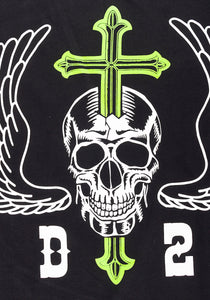Dsquared2 Herren T-Shirt | T-Shirt mit Totenkopf und Kreuz