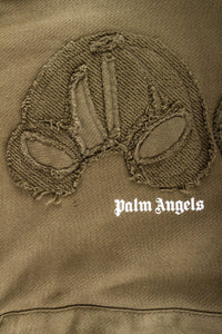 Palm Angels Herren Hoodie | Kaputzenpullover Bear Hoody Military White