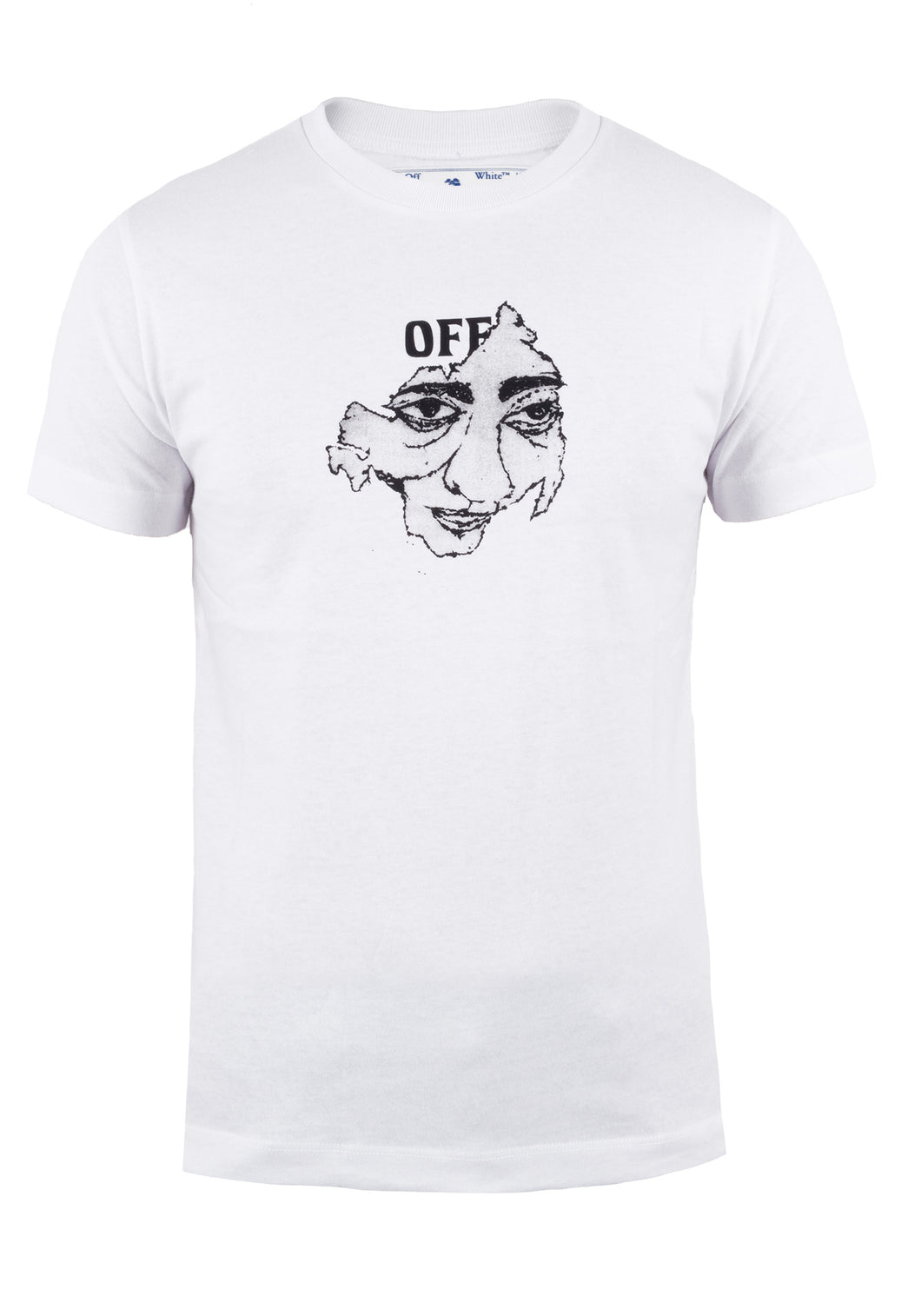 Off White Herren T-Shirt | OMAA027F20FAB0150110 | Gazer S/S Slim Tee White Black