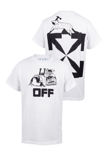 Off White Herren T-Shirt | WORLD CATERPILLA S/S OVER WHITE BLACK