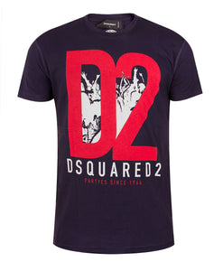 Dsquared2 Herren T-Shirt | Shirt mit Logo-Print &Schriftzug | Partyes since 1964 C87FP04735
