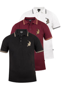 Just Cavalli Herren Poloshirt | Polohemd mit Brust-Patch & Kontrastnähten | S01GC0440